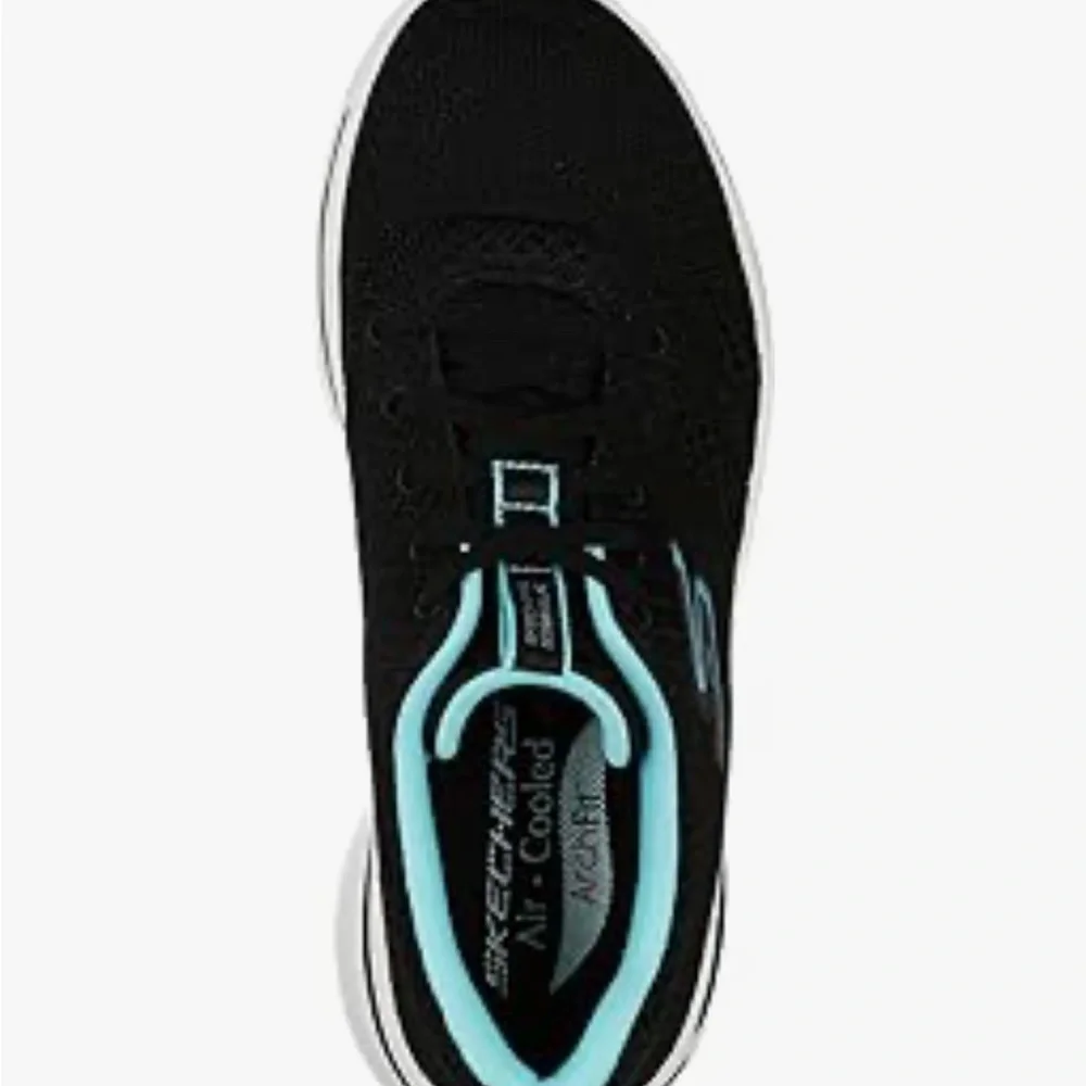 Skechers Women's Black and Aqua Sneakers - Picture 5 of 6